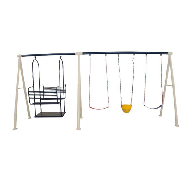 Pentagonal Swing With Side And Middle Legs, With Three Individual Swings And A Children's Seat by Alhome - ALHOME