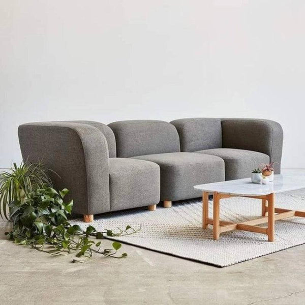 Serene Chic: 3-Seater Linen Sofa in Graceful Gray By Alhome - ALHOME