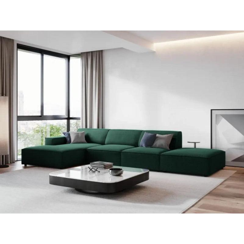 Modern Velvet Corner Sofa - Green - 280x170x85x85 cm - By Alhome - ALHOME