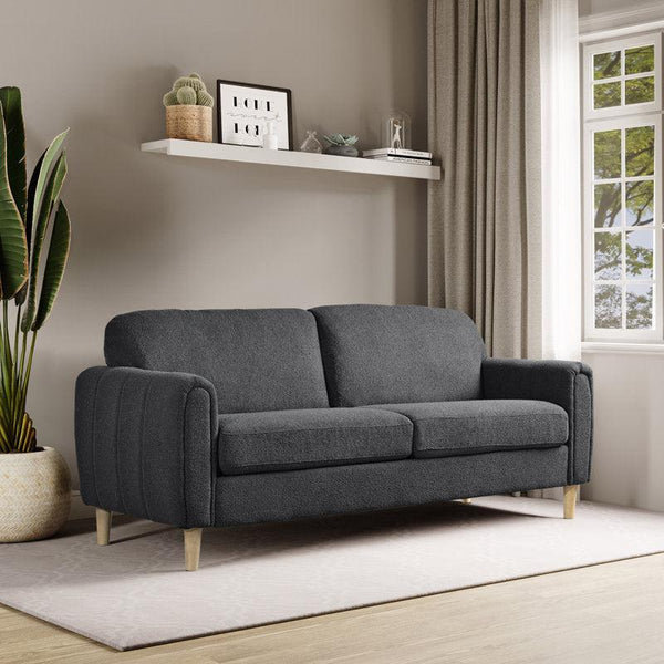 Sophisticated Gray 3-Seater Linen Sofa By Alhome - ALHOME