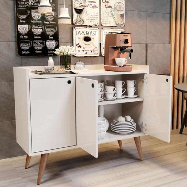 Charming White Elegance Coffee Corner - 90x90x35 cm - By Alhome - ALHOME