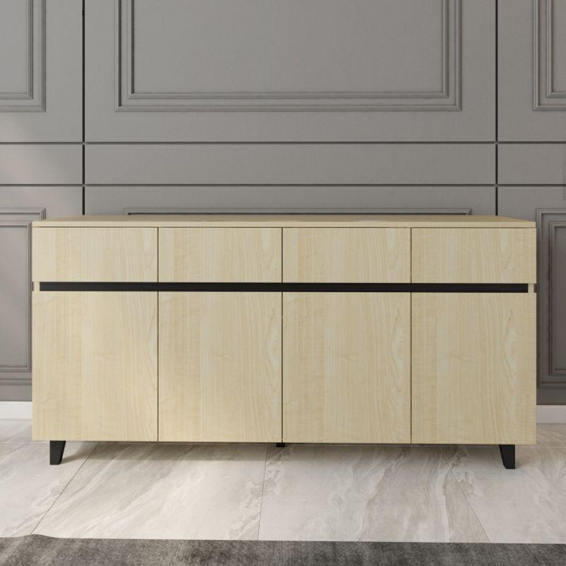 Console Storage Unit in Beige and Black By Alhome - ALHOME