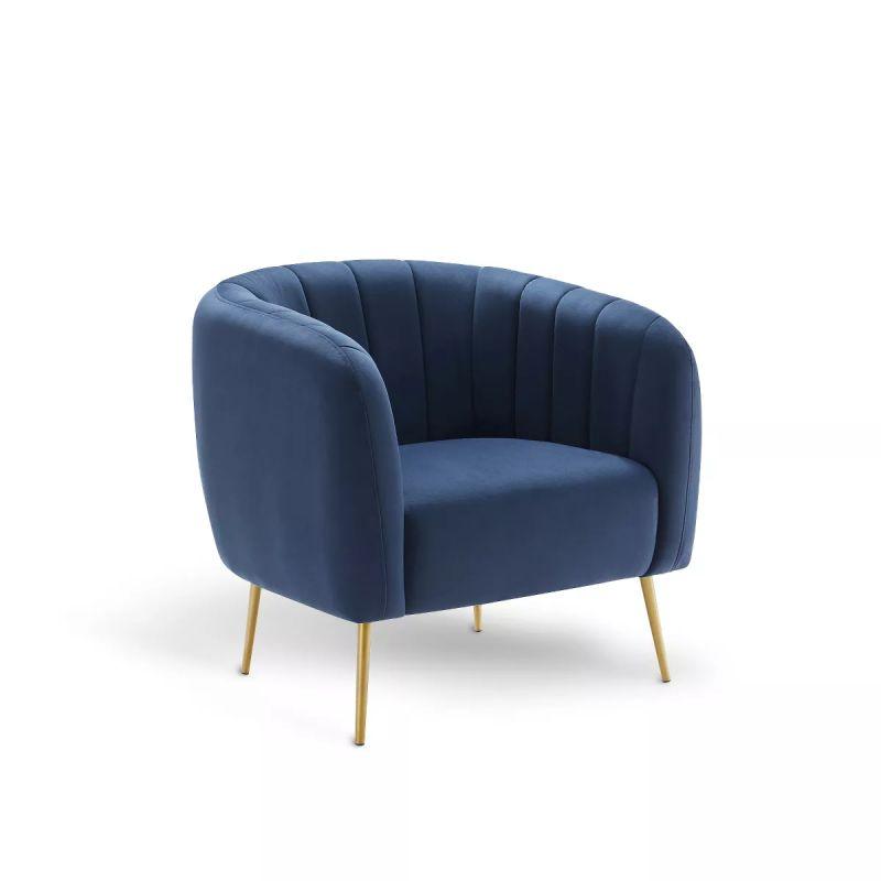 Modern Minimalistic Velvet Arm Chair - 80x85x85 cm - By Alhome - ALHOME