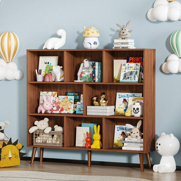 Kids Bookcase: 118x24x106 Wood, Brown by Alhome - ALHOME