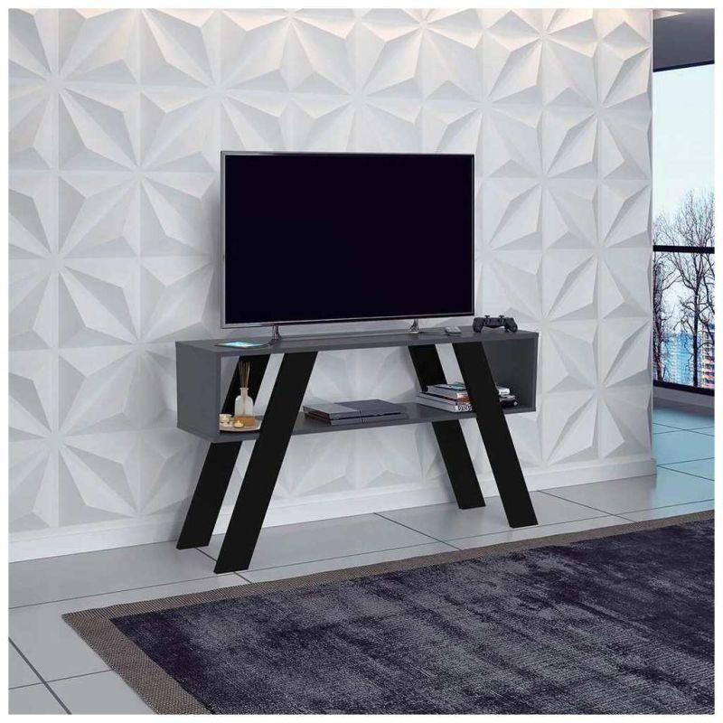 Grey TV Unit With Grandeur in Modern Entertainment By Alhome - ALHOME