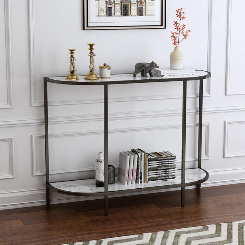 Sculpted Iron and Marble Console Elegance By Alhome - ALHOME