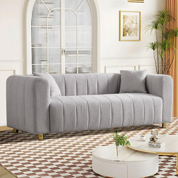 3-Seater Grey Chanel Sofa By Alhome - ALHOME