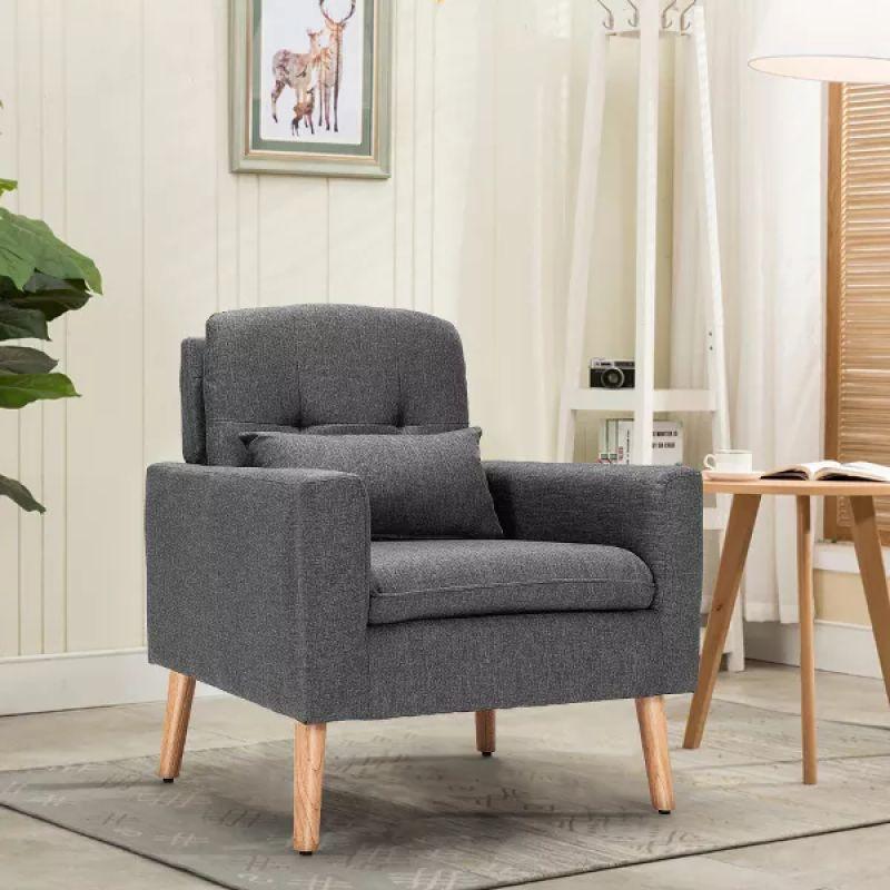 Modern and Distinctive Linen Chair - 80x85x85 cm - By Alhome - ALHOME