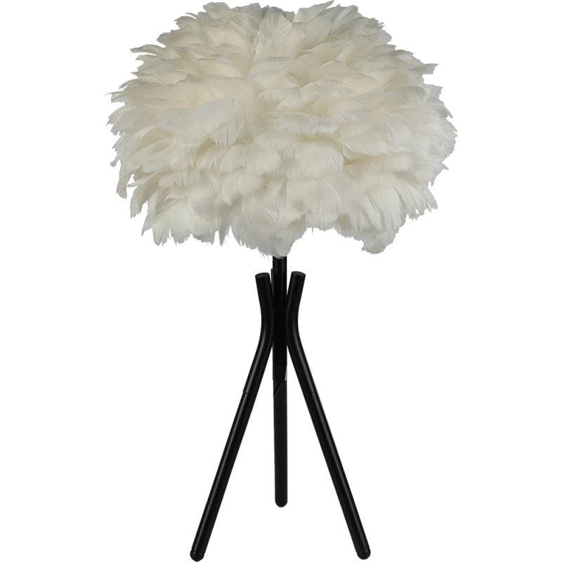 Table Lamp With Feathers - Black - By Alhome - ALHOME