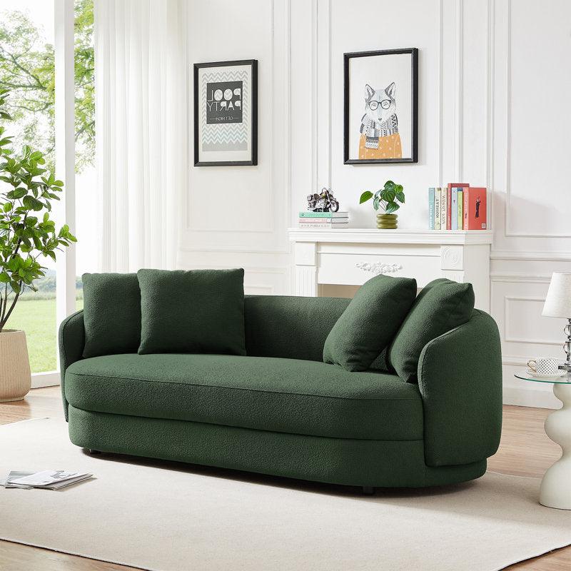 3-Seater Green Boucl√© Sofa By Alhome - ALHOME