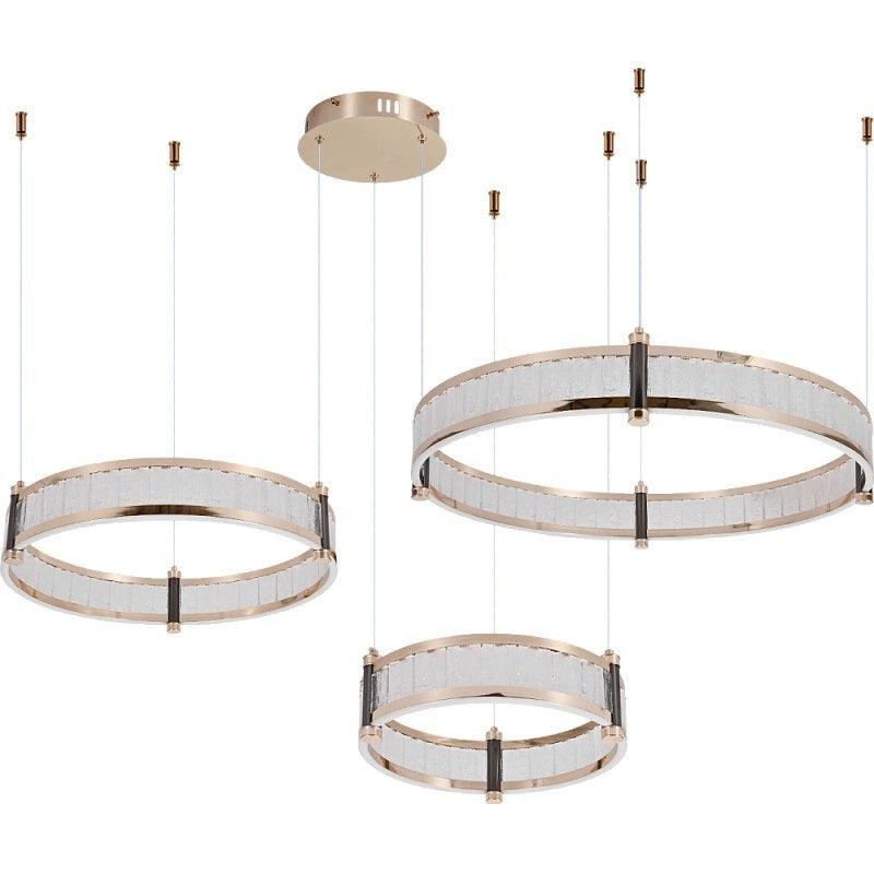 Modern 3-Ring Gold Chandelier With 3 Lighting - 165 W By Alhome - ALHOME