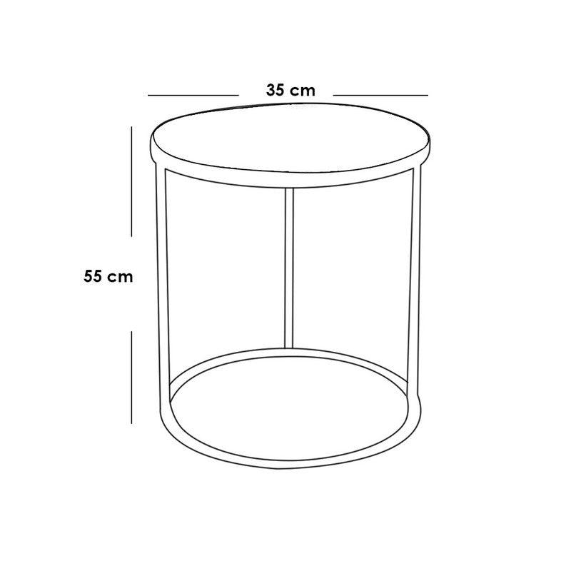 Wood Side Table Black and Grey - 35x35x55 cm By Alhome - ALHOME