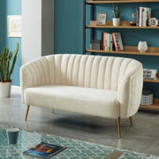 Velvet 2-Seater Sofa in Elegant Beige By Alhome - 110111522 - ALHOME