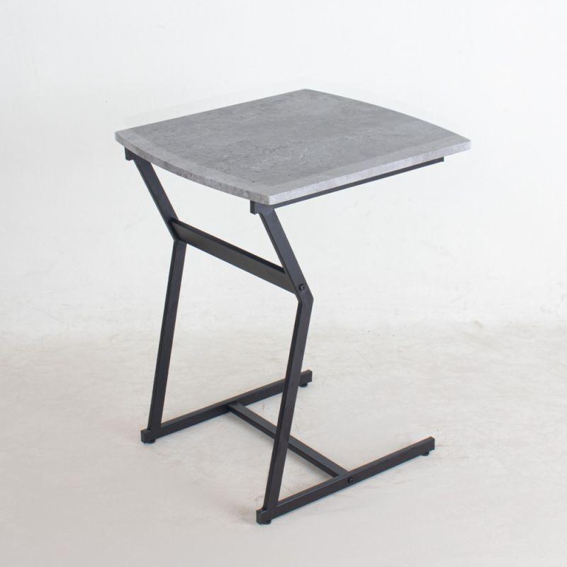 Single Guest Table With Gray Wood Top And Black Metal Bases By Alhome - ALHOME