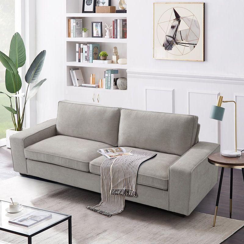 Modern Chic Linen 3 Seater Sofa - 240x85x85 cm - By Alhome - ALHOME