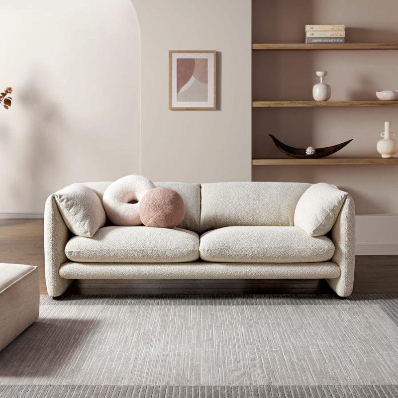 3-Seater Boucl√© Sofa in Elegant Beige By Alhome - 110111233 - ALHOME