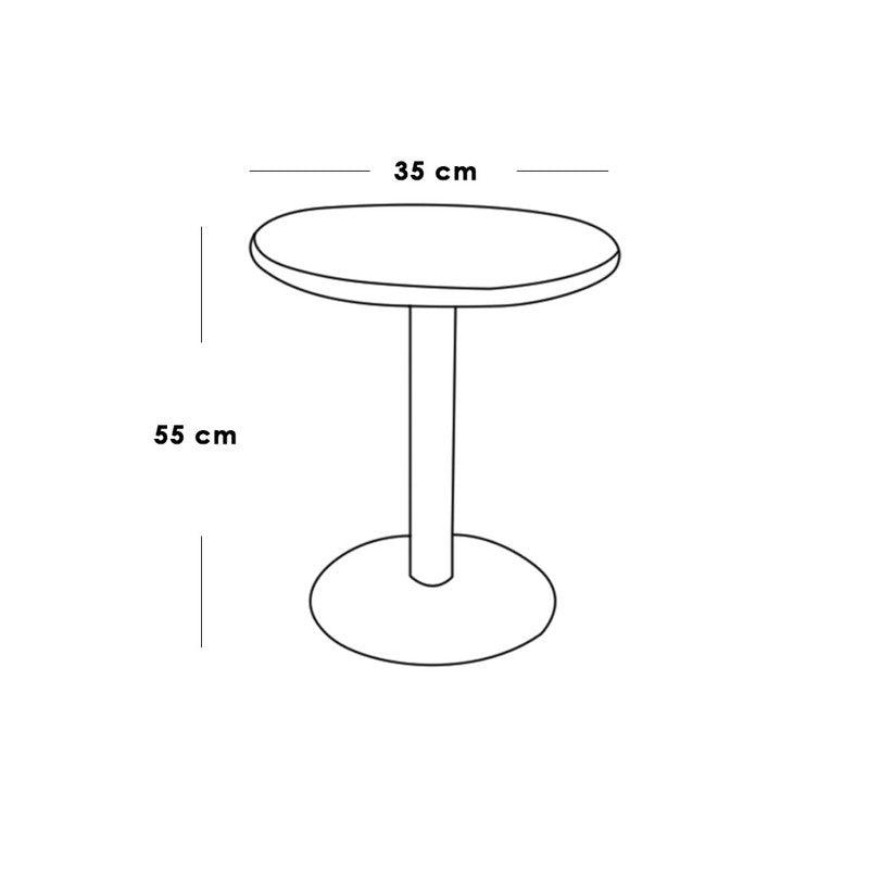 Side Table 55x35 cm - Gold & White By Alhome - ALHOME
