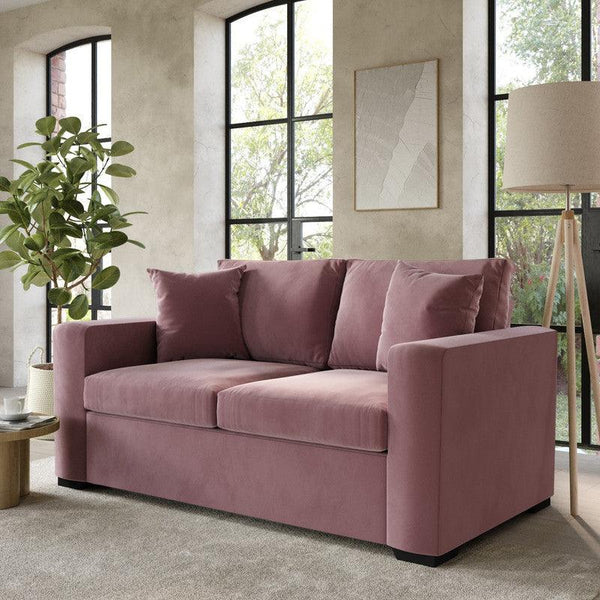 Pink Velvet Paradise: Elegant 2-Seater Sofa By Alhome - ALHOME