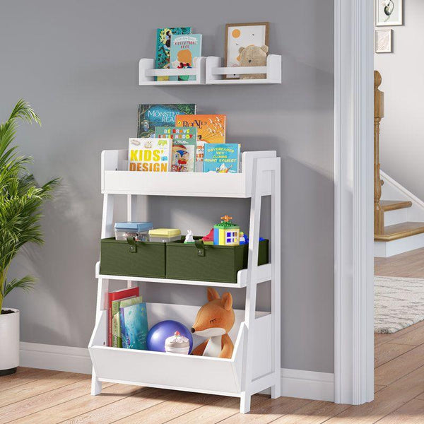 Kids Bookcase: 60x33x86 Wood, White by Alhome - ALHOME