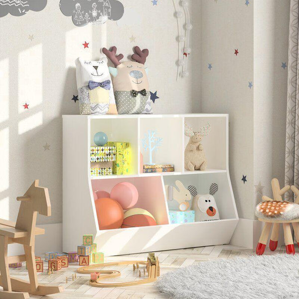 Kids Bookcase: 89x30x74 Wood, White by Alhome - ALHOME