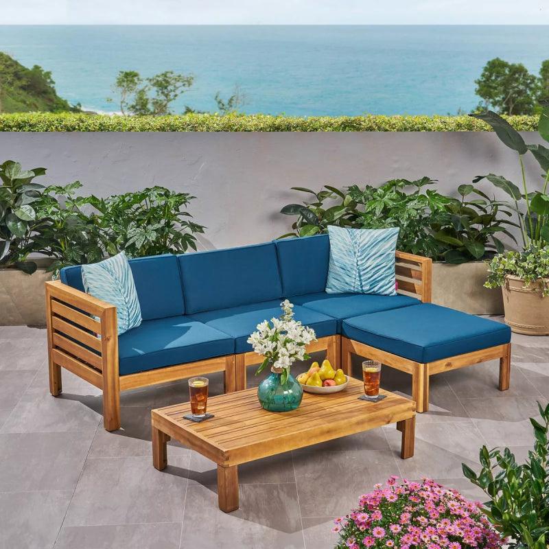 Al Fresco 2-Piece Blue Outdoor Seating Set By Alhome - Zrafh.com - Your Destination for Baby & Mother Needs in Saudi Arabia