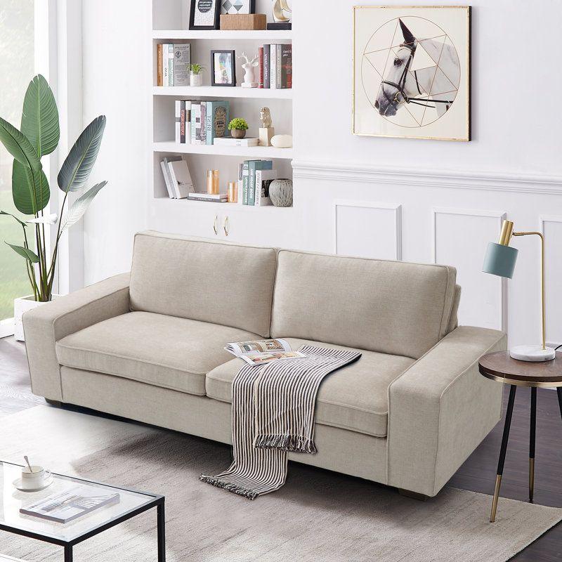 Modern Chic Linen 3 Seater Sofa - 240x85x85 cm - By Alhome - ALHOME