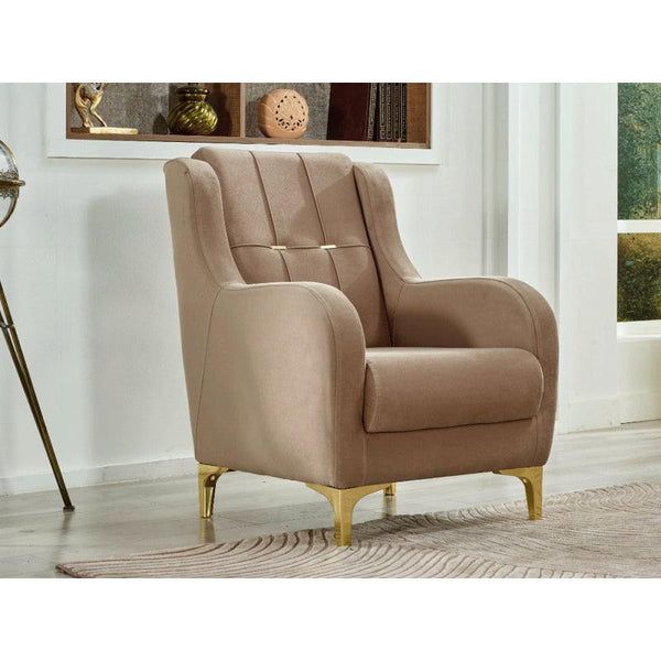 Beige Velvet Chair By Alhome - 110111668 - ALHOME