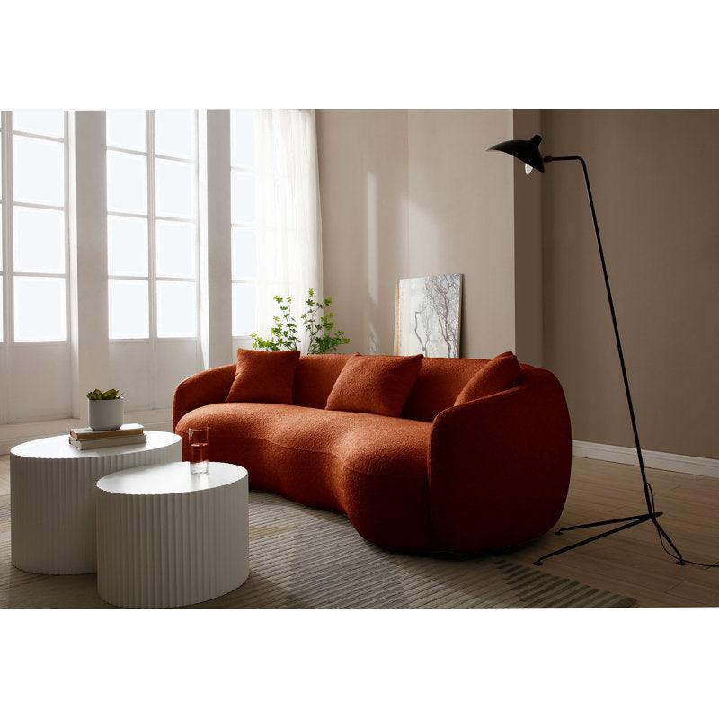 Energetic Orange 3-Seater Boucl√© Sofa By Alhome - ALHOME