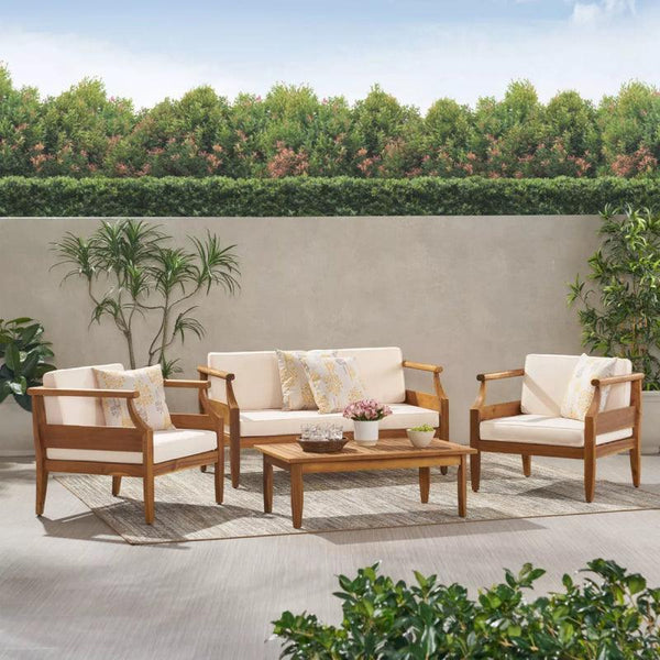 Cascade 4-Piece White Outdoor Seating Set By Alhome - Zrafh.com - Your Destination for Baby & Mother Needs in Saudi Arabia