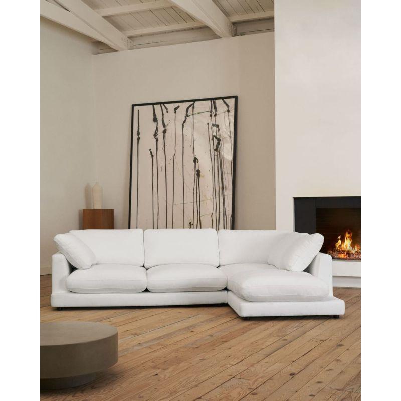 White Swedish Wood L-Shape Sofa - Size: 270x160x85x85, Material: Velvet By Alhome - ALHOME