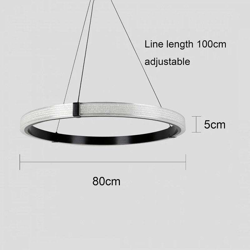 Modern Ring Chandelier With 3 Lights - 105 Watts - Black - By Alhome - ALHOME