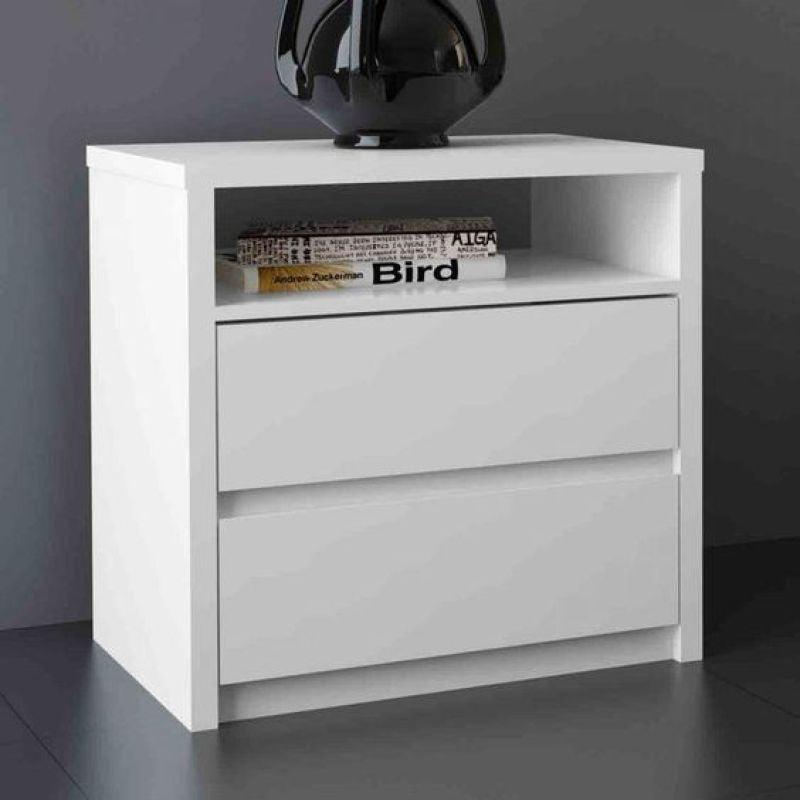 Linger Meal White Nightstand with 3.6mm Thickness By Alhome - ALHOME