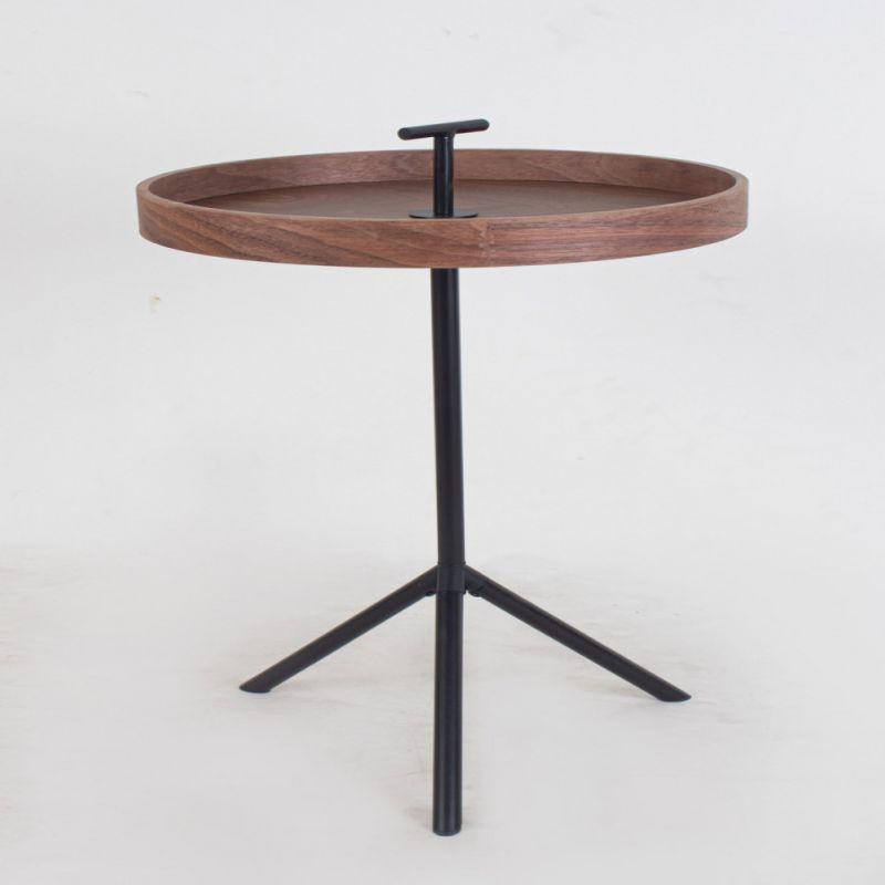 Service Table With A Modern Design With A Wooden Surface And Black Iron Legs By Alhome - ALHOME