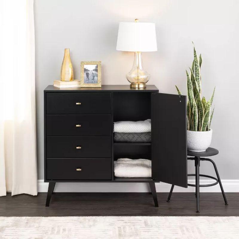 Bold Black MDF Unit Drawers by Alhome - ALHOME