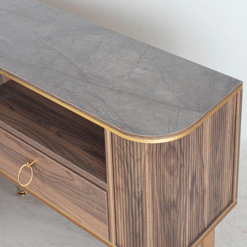 Plasma Table Made Of Wood In Grey - Brown And Gold Colors By Alhome - 110112109 - ALHOME