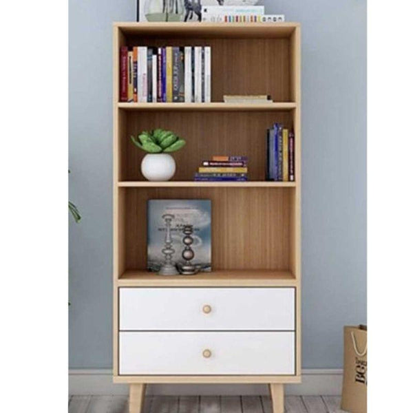 Two-Drawer Storage Unit, Beige and White By Alhome - ALHOME