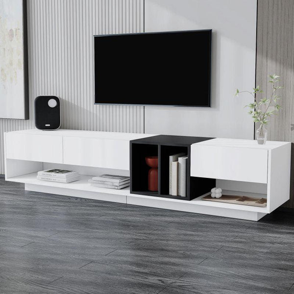 Contemporary TV Table - MDF - White By Alhome - 110113034 - ALHOME