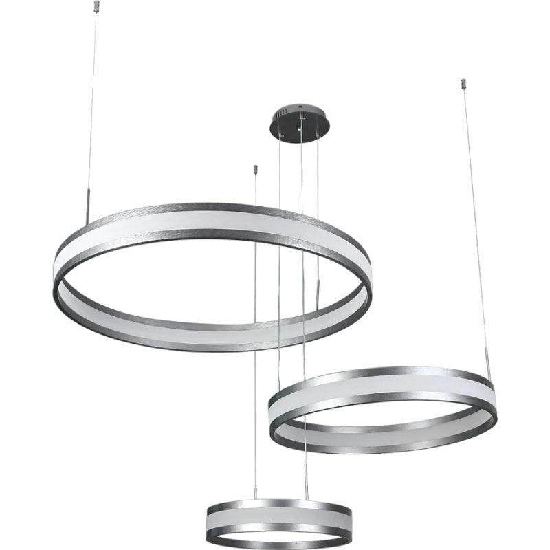 Modern 3-Ring Gray Chandelier With 3 Lighting - 150 W By Alhome - ALHOME