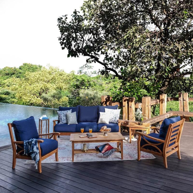 Arboria 4-Piece Navy Outdoor Seating Set By Alhome - Zrafh.com - Your Destination for Baby & Mother Needs in Saudi Arabia