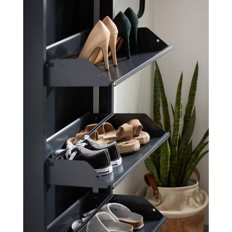 Black Engineered Wood Shoe Rack - Size: 50x15x169 By Alhome - ALHOME