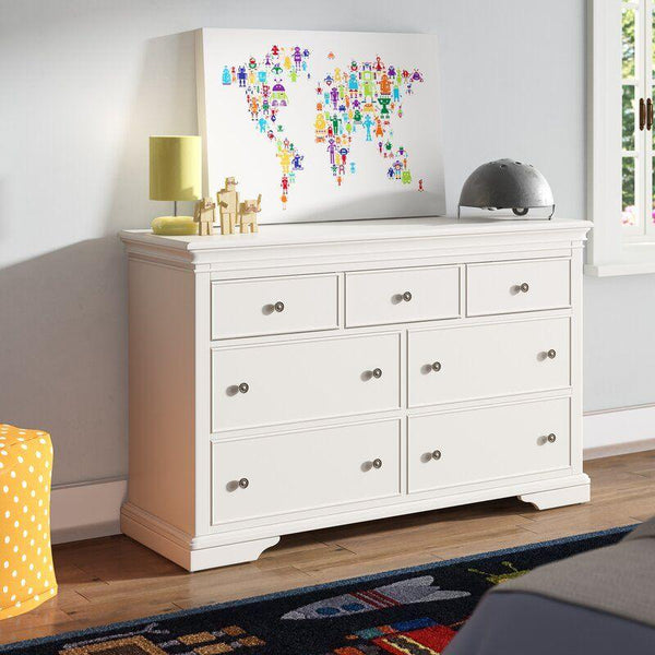 Kids Dresser: 150x46x86 Wood, White by Alhome - ALHOME