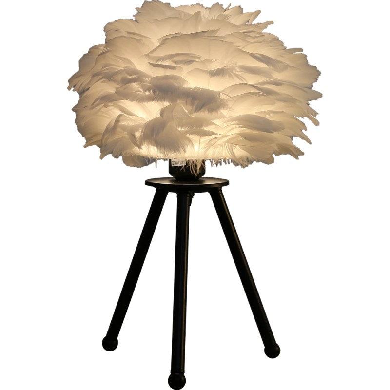 Table Lamp - Feather Design - Black - By Alhome - ALHOME