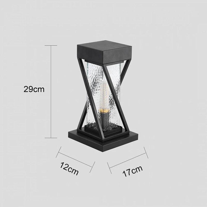 Glass Lantern - 6245S/Bk - Black - By Alhome - ALHOME