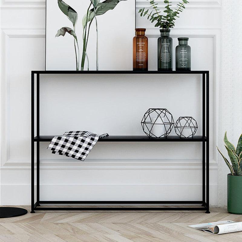 Modern Iron Console with Glass Elegance By Alhome - ALHOME