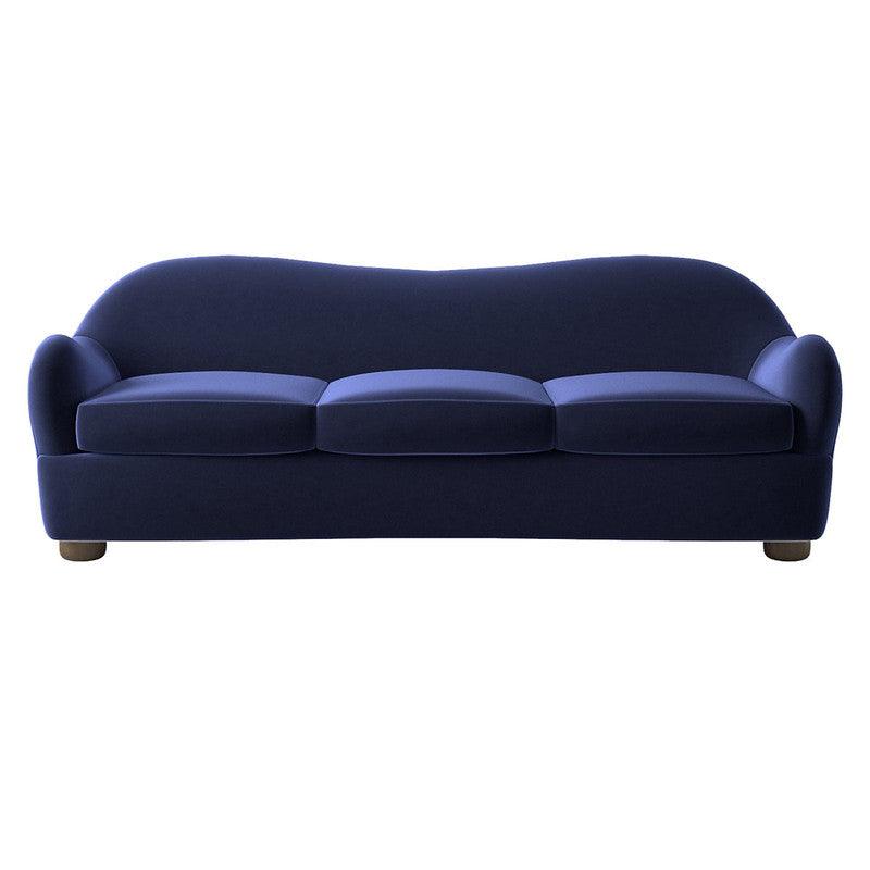 Deep Indulgence: Dark Blue Velvet 3-Seater Sofa By Alhome - ALHOME