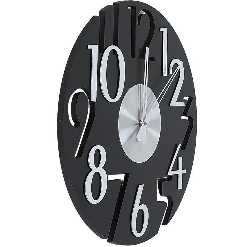 Battery Operated Plastic Circular Wall Clock - Black And White - Diameter 50 Cm - By Family Ship - ALHOME