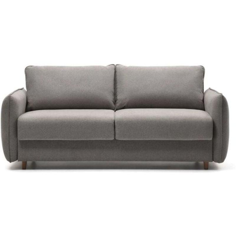 Minimalist Gray Linen 3-Seater Sofa Swedish Wood By Alhome - ALHOME