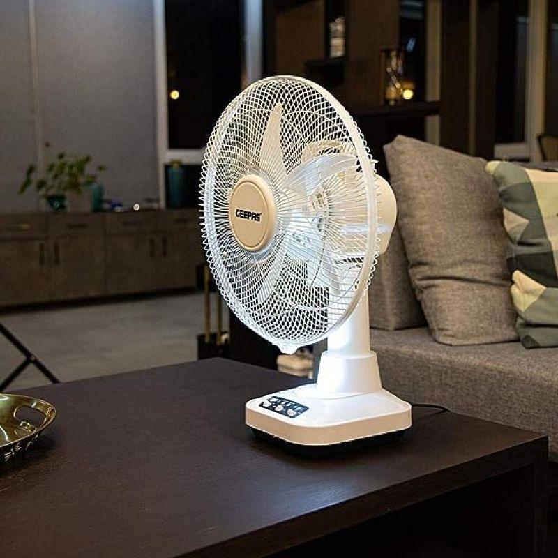 Geepas Rechargeable 12 Inch Oscillating Fan - GF21118 - .com - Your Destination for Baby & Mother Needs in Saudi Arabia