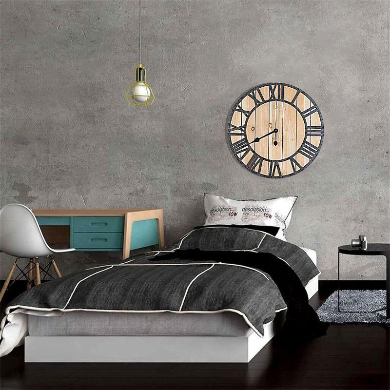 Battery Operated Rustic Round Wall Clock - 40 cm Diameter - By Family Ship - ALHOME