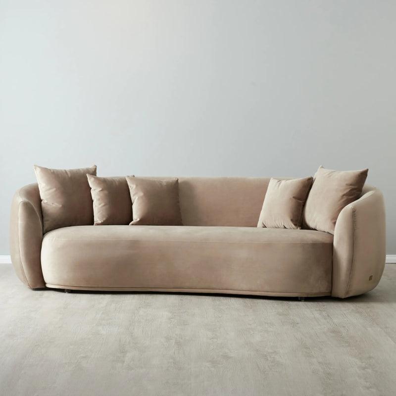 Velvet 3-Seater Sofa in Rich Brown By Alhome - ALHOME